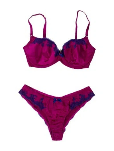 Pre-owned Agent Provocateur Silk Lace Pattern Nightgown In Pink