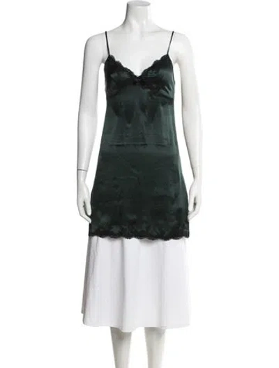Pre-owned Agent Provocateur Silk Lace Pattern Nightgown W/ Tags In Green