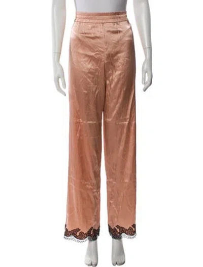 Pre-owned Agent Provocateur Silk Lace Trim Embellishment Pajamas W/ Tags In Pink