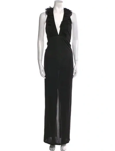 Pre-owned Agent Provocateur Silk Long Dress In Black