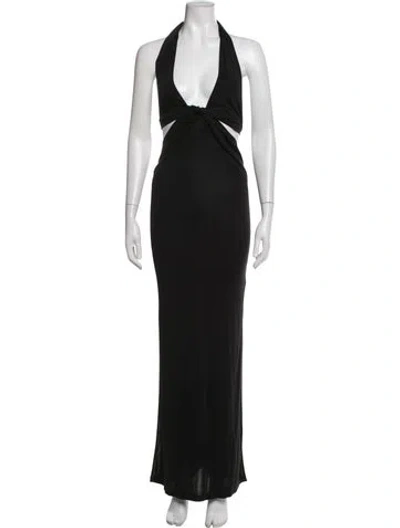 Pre-owned Agent Provocateur Silk Long Dress In Black
