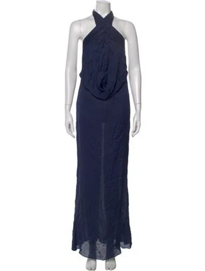 Pre-owned Agent Provocateur Silk Long Dress In Blue