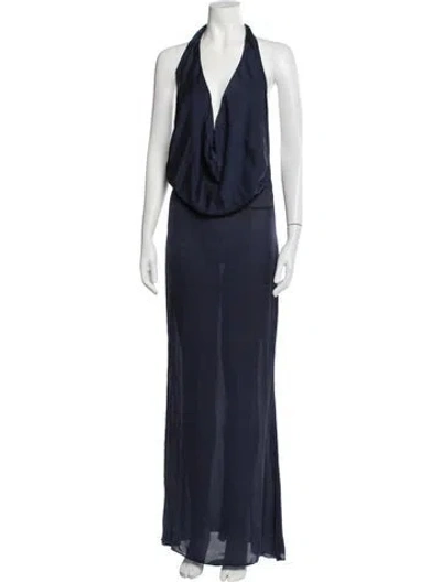 Pre-owned Agent Provocateur Silk Long Dress In Blue