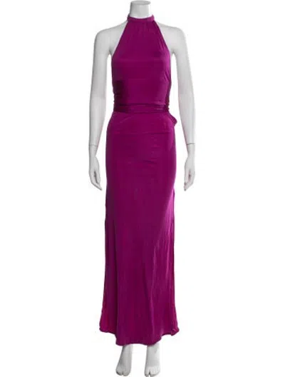 Pre-owned Agent Provocateur Silk Long Dress In Purple