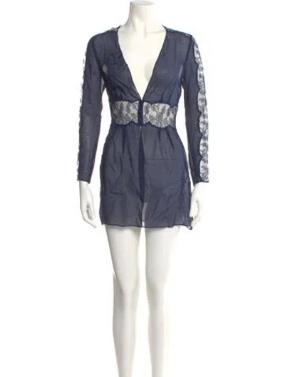 Pre-owned Agent Provocateur Silk Mini Dress In Blue