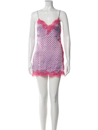 Pre-owned Agent Provocateur Silk Mini Dress In Blue