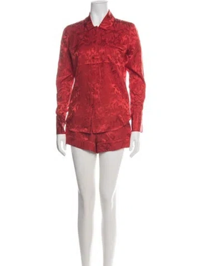 Pre-owned Agent Provocateur Silk Patterned Pajamas W/ Tags In Green