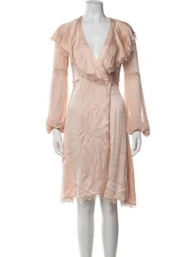 Pre-owned Agent Provocateur Silk Patterned Robe In Pink