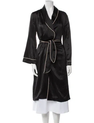 Pre-owned Agent Provocateur Silk Robe In Black