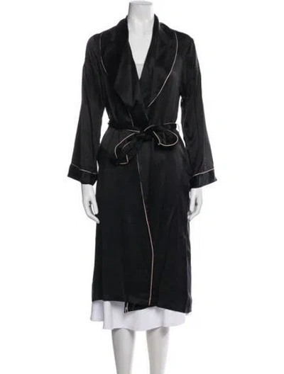 Pre-owned Agent Provocateur Silk Robe In Black