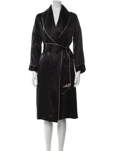 Pre-owned Agent Provocateur Silk Robe In Black