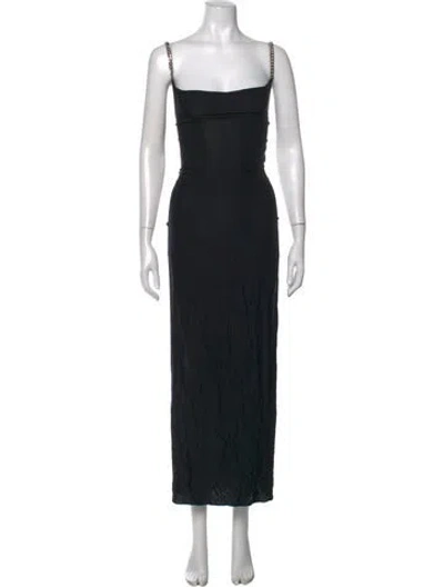 Pre-owned Agent Provocateur Square Neckline Long Dress In Black