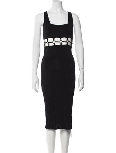 Pre-owned Agent Provocateur Square Neckline Midi Length Dress In Black