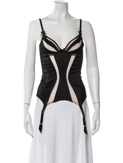 Pre-owned Agent Provocateur V-neck Sleeveless Top In Black/white