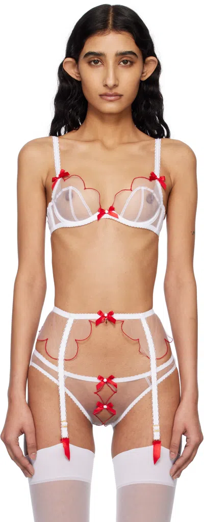 AGENT PROVOCATEUR WHITE & RED LORNA BRA
