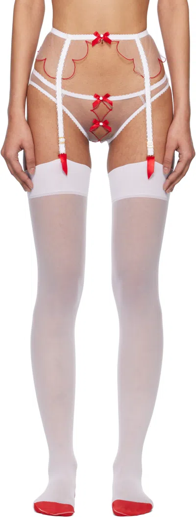 Agent Provocateur White & Red Lorna Briefs In 100600 Red
