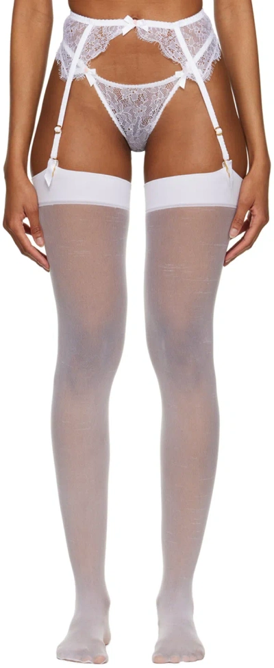 Agent Provocateur White Lorna Garter Belt In 100000 White