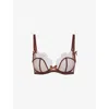 AGENT PROVOCATEUR AGENT PROVOCATEUR WOMEN'S BROWN LORNA SCALLOPED TULLE UNDERWIRED BRA