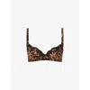 Agent Provocateur Womens Leopard Molly Leopard-print Stretch-silk Plunge Bra In Leopard
