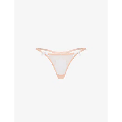 Agent Provocateur Womens Nude Lorna Mid-rise Mesh Thong