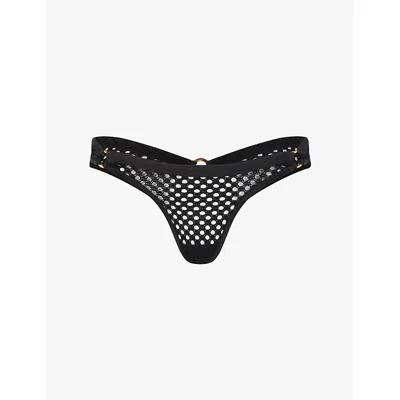Agent Provocateur Womens  Bubbles Fishnet Thong In Black
