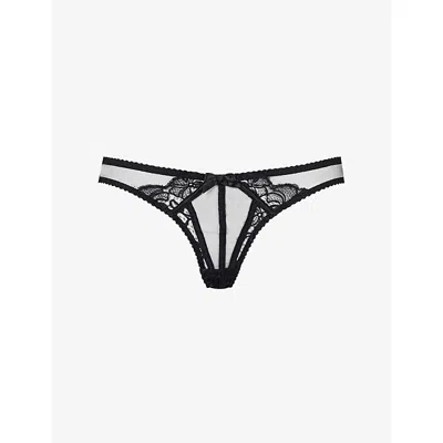 Agent Provocateur Womens Black Clarissa Lace And Mesh Briefs
