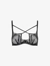 Agent Provocateur Womens Black Foxie Ring-embellished Floral-lace Underwired Woven Bra In Black