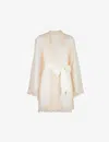 Agent Provocateur Lindie Floral Trim Mesh Dressing Gown In Ivory