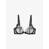 Agent Provocateur Womens Lorna Black Lorna Scalloped Mesh Underwired Bra In Lorna Black