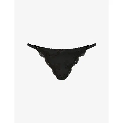 Agent Provocateur Womens  Molly Silk-satin Thong In Black