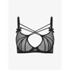Agent Provocateur Womens Black Nicki High-neck Underwired Mesh Bra In Black