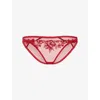 Agent Provocateur Womens Burgundy Rosia Lace Briefs Xl In Brown