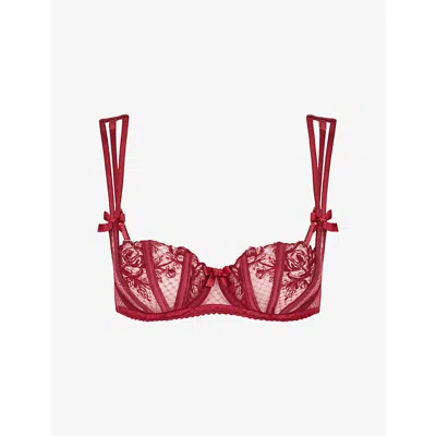 Agent Provocateur Womens Burgundy Rosia Underwired Lace Bra