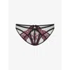 Agent Provocateur Womens Black/plum Rozlyn Bikini Mesh And Lace Briefs Xxl In Multi