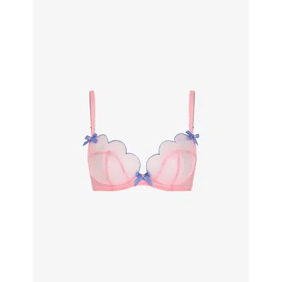 Agent Provocateur Womens Baby Pink Lorna Scalloped-trim Underwired Woven Plunge Bra