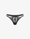 Agent Provocateur Womens Black Rozlyn Low-rise Lace Mesh Thong In Black