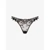Agent Provocateur Womens Black/pink Lana Lace Thong In Black