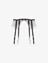 Agent Provocateur Lorna Mesh Suspender Belt In Black/pink