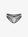Agent Provocateur Lorna Mid-rise Mesh Briefs In Black/pink