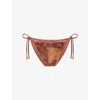 Agent Provocateur Womens Leo/black Cayla Leopard-print Bikini Bottoms In Brown