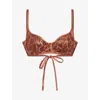 Agent Provocateur Womens Leo/black Cayla Leopard-print Bikini Top In Brown