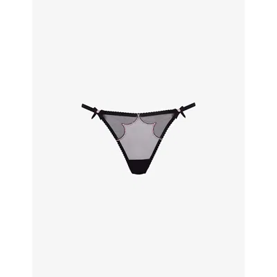 Agent Provocateur Womens Lorna Black Lorna High-rise Mesh Thong