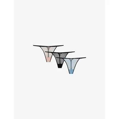 Agent Provocateur Womens Multi Menage A Trois Pack Of Three Sheer Thongs Xxl