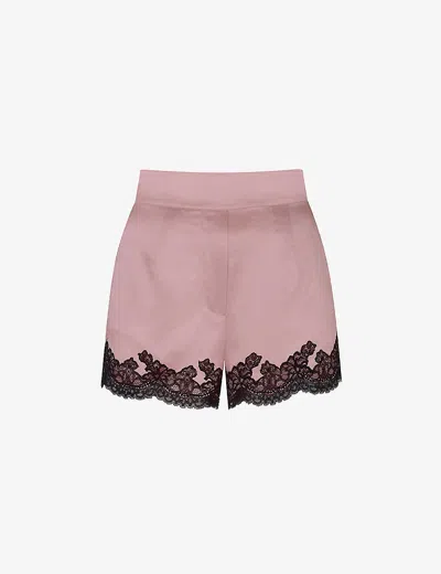 Agent Provocateur Amelea Stretch-silk Pyjama Shorts In Pink