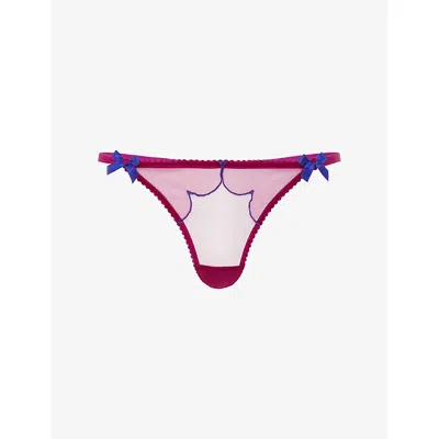Agent Provocateur Womens Pink/cobalt Lorna Mesh Thong
