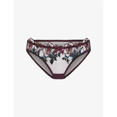 Agent Provocateur Womens Plum/green Callypso Mesh Full Brief