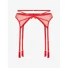 Agent Provocateur Womens Red Nicki Tulle Suspenders In Red