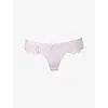 Agent Provocateur Lindie Mid-rise Embroidered Floral Mesh Briefs In Neutral