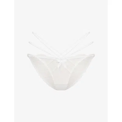 Agent Provocateur Womens White Halley Satin And Lace Briefs