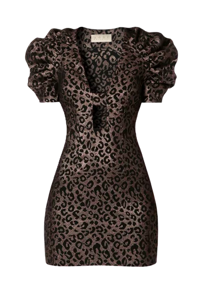 Aggi By Halewski Dress Kitty Golden Cheetah